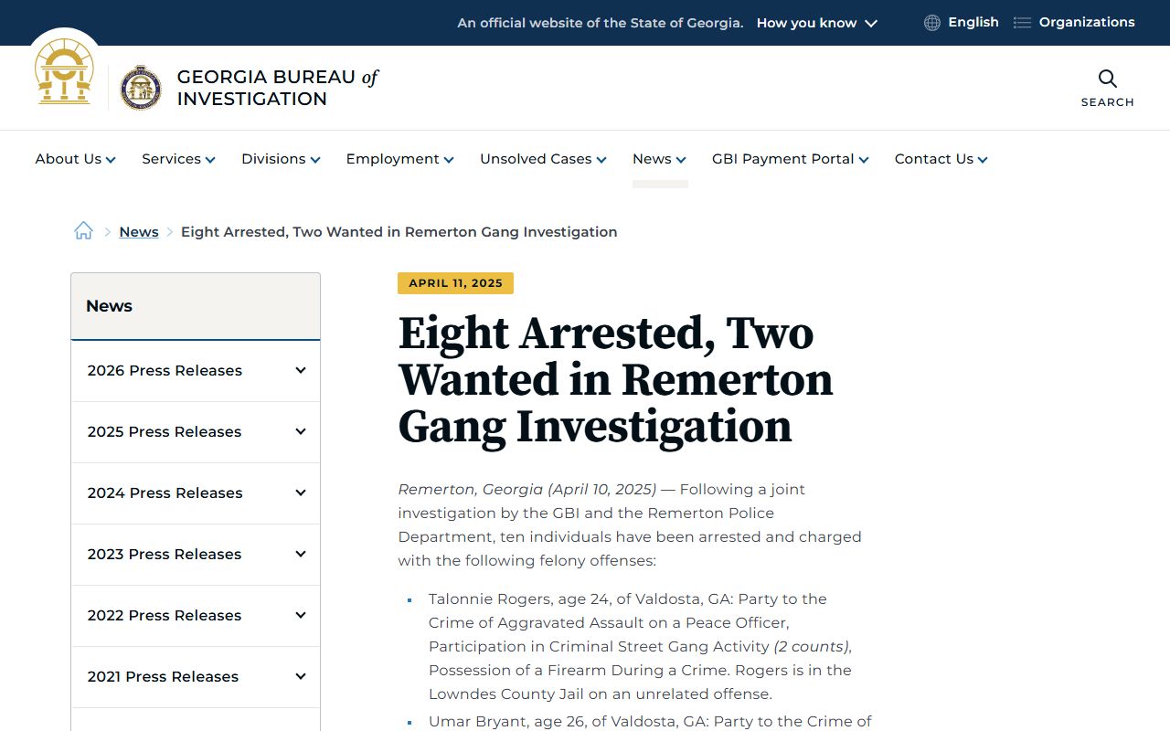 GBI press release about Remerton investigation in the Lowndes County area