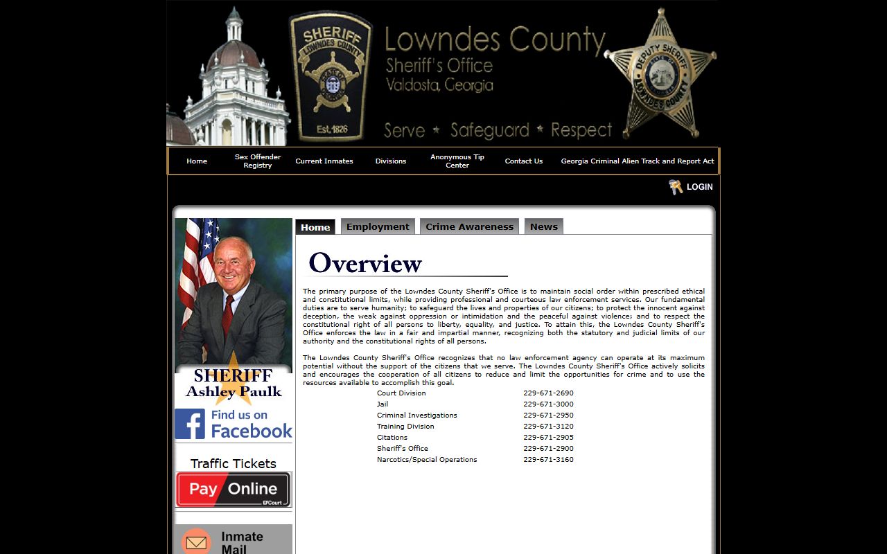 Lowndes County sheriff and jail records website