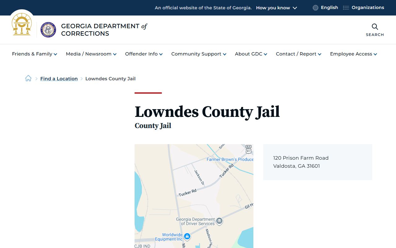 Lowndes County inmate records Georgia DOC jail listing