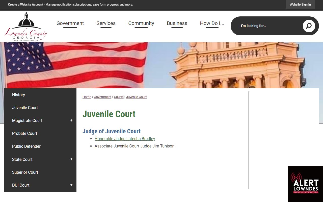 Lowndes County probate records and Juvenile Court reference