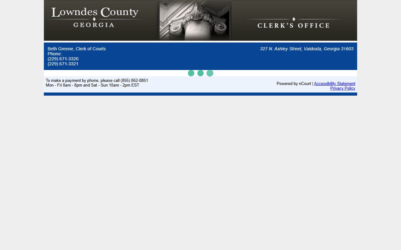 Lowndes County traffic court records nCourt State Court payment