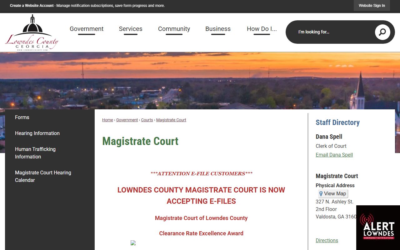 Lowndes County warrant records Magistrate Court page